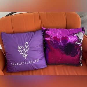 Younique Sequined Purple Decorative Pillows